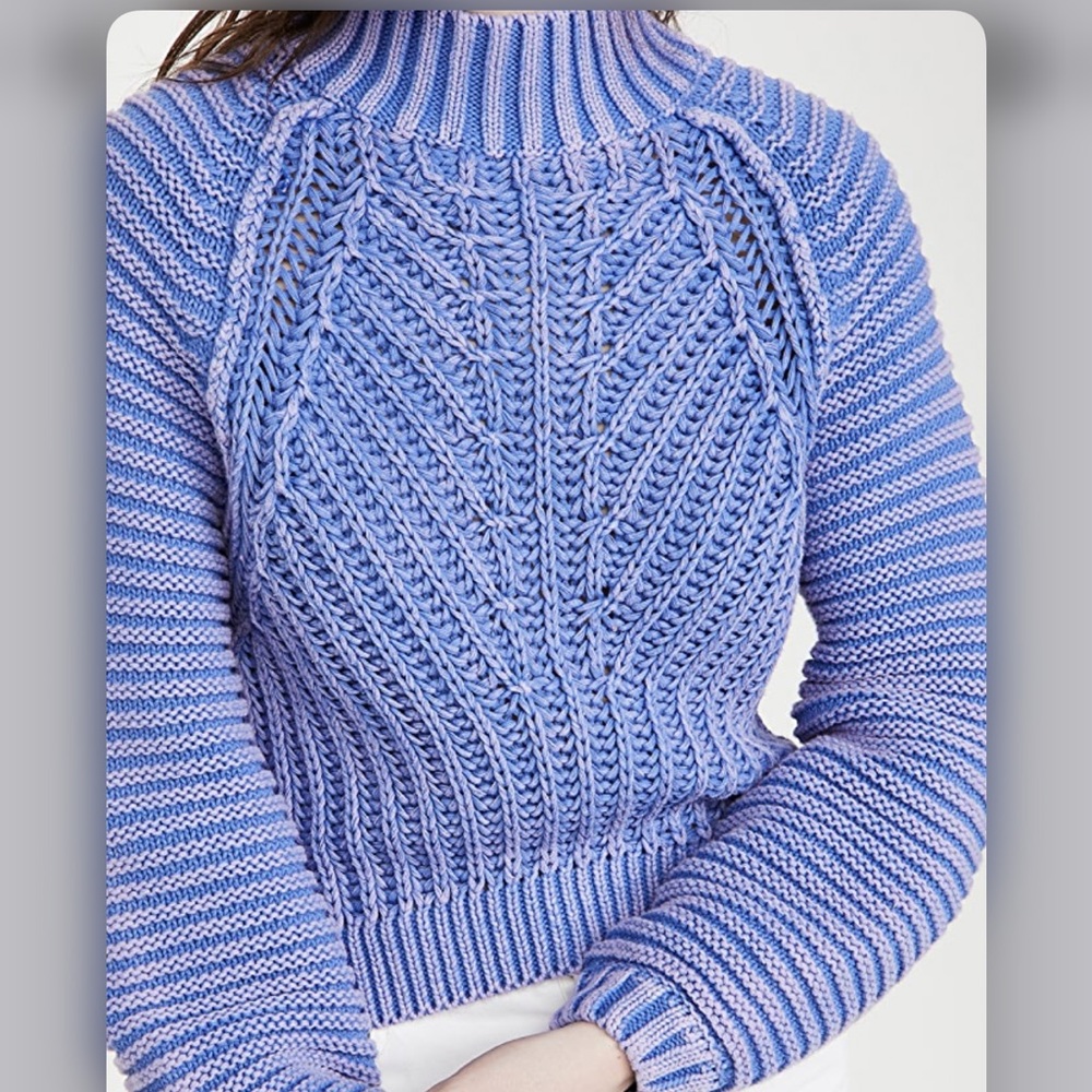 Free People Sweetheart Ribbed Sweater blue egret